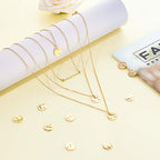 100 Pieces Gold Coin Charms for Jewelry Making, 13mm Gold Stamping Blanks Round Flat Coins Charms for Disc Earring Necklace Bracelet DIY Craft Supplies