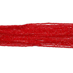 10 Strands Spinel Beads Artificial Faceted Small Round Loose Beads 3mm 15 inch for Jewelry Making Charms Necklace Bracelet - color: Red