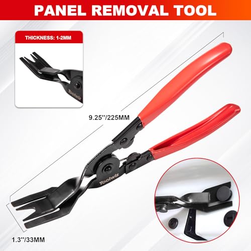 Toolwiz 6 pcs Fuel Line Pliers Set, Hose Clamp Plier, Panel Removal Tool, Hose Removal Plier, 30 Degree Push Pin Pliers, 2 pc 9" Electrical Disconnect Tool for Automotive Repair with Storage Bag - style: 6 Pack