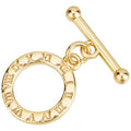 Beebeecraft 1 Box 10Pcs Real 18K Gold Plated Toggle Clasp Round Shape OT Toggle Necklace Fastener Clasp Connector Buckle T-Bar Closure Link Findings for Jewelry Making Pendants Bracelets Necklaces - color: Gold