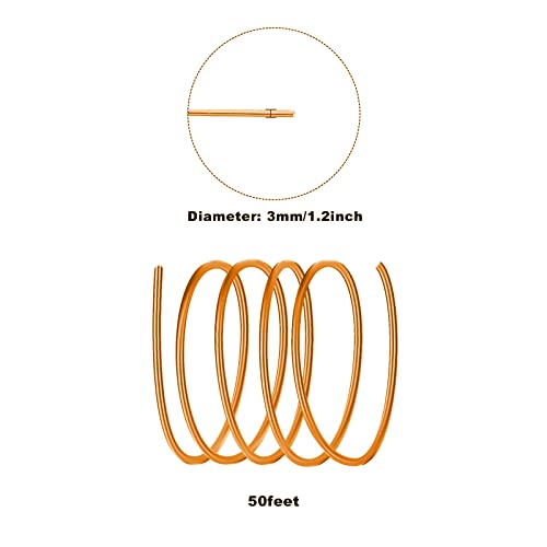 3mm Aluminum Craft Wire, 50 Feet 9 Gauge Bendable Anodized Metal Wire for Sculpting, Jewelry Making, Armature Making, Wire Weaving and Wrapping - size: 3mm, style: Gold