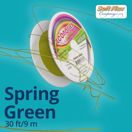 Soft Flex Econoflex Hobby Beading Wire - Flexible Stainless Steel Wire for Crafting - 7 Strand 0.19 30 Ft - style: Spring Green