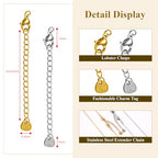 Crisjanggo 20 PCS Gold and Silver Necklace Extender Chain for Women Stainless Steel Curb Extension Bracelet Link for Delicate Jewelry 2 Inch - color: Triangle