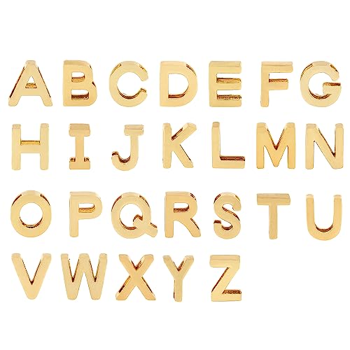 26pcs 18k Gold Filled Letter Charms,Initial Charms,Letter Pendants for DIY Bracelet Necklace Jewelry Making - color: letter style 2