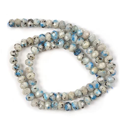 6mm Natural K2 Stone Faceted Rondelle Loose Beads Jewelry Making DIY Bead 16 Inch - color: K2 Stone