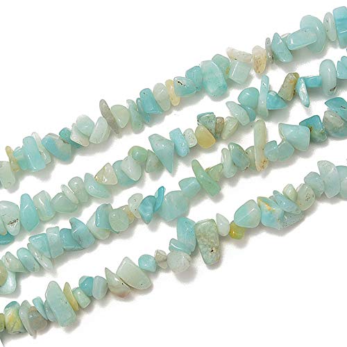 PLTbeads 5-8mm Natral Healing Gemstone Waist Bracelets Necklace Kit Irregular Stone DIY Crafts Design Jewelry Making 1 Strand per Bag Approxi 34 inch (Amazonite Chips) - color: Amazonite Chips