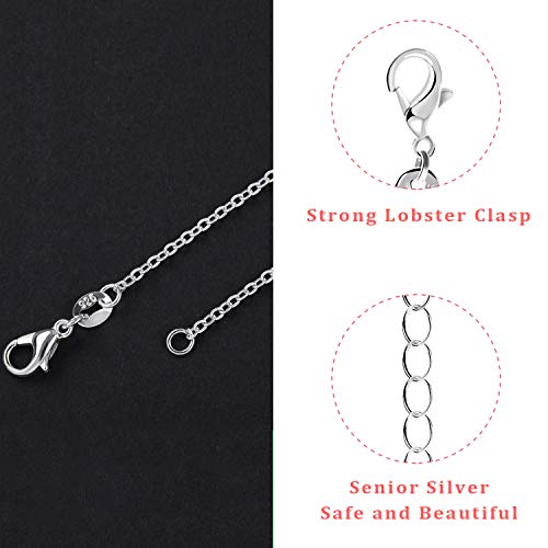 SANNIX 50 Pack Necklace Chains Bulk Silver Plated Necklace Chain Silver Chain Necklaces for DIY Jewelry Making Supplies, 1.2mm 18 Inches