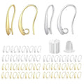 14K Gold and Silver Plated Earring Hooks, 230PCS Earring Findings for Jewelry Making Hypoallergenic Earring Making Kit for DIY Bulk Pack - color: Silver and 14K Gold-Big Earing Hooks