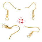 Hypoallergenic Gold Earring Hooks - 120 pcs/60 Pairs 18k Gold Nickel Free Ear Wires Fish Hooks for Jewelry Making, Jewelry findings Parts with 120 pcs Rubber Earring Backs Stopper for DIY Earrings - color: Regular 18K Gold 1
