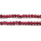 2 Strands Natural Stone Beads Garnet Gemstone Faceted Loose Beads for Jewelry Making Necklace Length 15" Size 3mm - size: 3mm