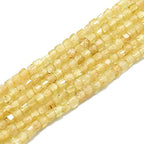 Pandahall 364pcs Natural Gemstone Cube Beads Yellow Apatite Faceted Square Stone Bead 2x2x2mm Crystal Energy Stone Healing Power for Jewelry Making