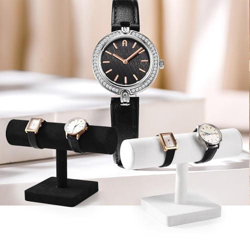 Oirlv Microfiber T-bar Bracelet Watch Organizer Display Stand Professional Jewelry Bracelet Display for Selling (Black,Microfiber) - color: Black