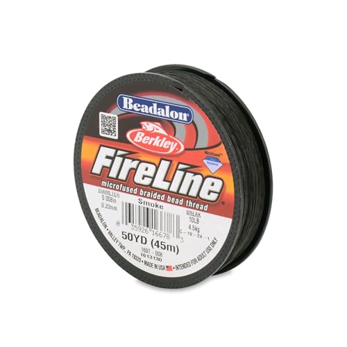 Beadalon FireLine Beading Thread by Berkley, 0.008", Break Strength 10 lb, Smoke, 50 yd - color: Smoke, style: 10 Lb / 50 Yd