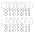 100Pcs Keychain Key Ring with Chain Bulk Split Key Chain,1.1 Inch Key Chains Parts with Open Jump Ring Connector for Jewelry Making Crafts (White K) - color: 100Pcs White K