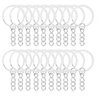 100Pcs Keychain Key Ring with Chain Bulk Split Key Chain,1.1 Inch Key Chains Parts with Open Jump Ring Connector for Jewelry Making Crafts (White K) - color: 100Pcs White K