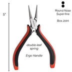 The Beadsmith Round Nose Pliers – Fine Tips – 5 inches (127mm) – Ergonomic Handle with Double Leaf Springs – Jewelry Making Tool for Creating Bracelets, Earrings and Necklaces - size: Round Nose - 5"