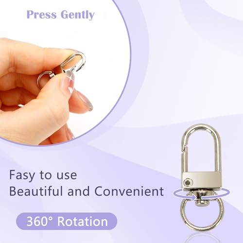 30Pcs Metal Lobster Claw Clasps, 360° Swivel Snap Hooks, Key Chain Hooks, DIY Claw Clasps for Jewelry, Bags, Keychains, and Art Crafts (Silver) - color: Silver