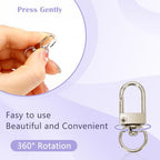30Pcs Metal Lobster Claw Clasps, 360° Swivel Snap Hooks, Key Chain Hooks, DIY Claw Clasps for Jewelry, Bags, Keychains, and Art Crafts (Silver) - color: Silver
