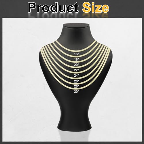 HARFINGTON Herringbone Necklaces Stainless Steel Snake Chain Necklace Adjustable Flat Chain for Women Jewelry Gift - color: Gold, size: 16" x 0.12"