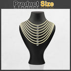 HARFINGTON Herringbone Necklaces Stainless Steel Snake Chain Necklace Adjustable Flat Chain for Women Jewelry Gift - color: Gold, size: 16" x 0.12"