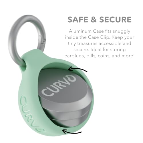 CURVD Premium Carrying Case Durable Travel Keychain Container, Medicine Pill Organizer, Travel Pill Box, Small Waterproof Holder for Pills, Earplugs, Compatible with Loop, Vibes & Eargasm - color: Mint