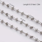 SMYHTGLIF 2 Meters Stainless Steel Jewelry Making Chain Bulk with Buckles Silver Paperclip Chain for Jewelry Making - color: Knot Silver