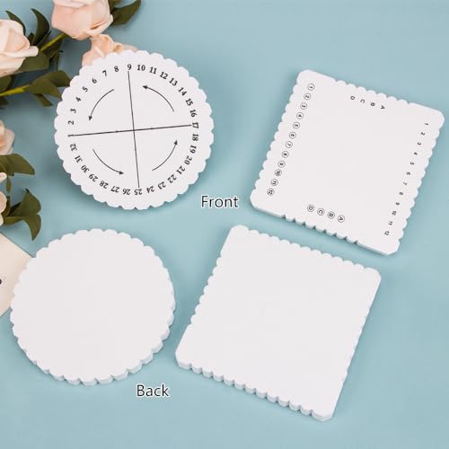 Comidox 4Pcs Kumihimo Disk Braiding Wheel Lightweight & Convenient Friendship Bracelet Disc Square & Round Kumihimo Supplies for Beading & Bracelet Weaving Kit DIY