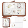 Jewelry Organizer Case Travel Jewelry Storage Bag Clear Jewelry Rolls (Light Brown,With 52 PCS Bracelet Pouches) - color: Light Brown,With 48 PCS Bracelet Pouches