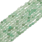 70pcs Natural Green Aventurine Stone Beads，4x6mm Egg Shape Loose Gemstone Beads for Jewelry Making Design Earring Necklace - color: green aventurine