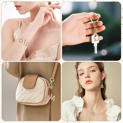 SANNIX 26Pcs Letter Charms, Initial Letter Charms for Jewelry Making, Gold A-Z Alphabet Charm for Bracelet Necklace Earrings Keychain Crafts Making - style: Bamboo Letter