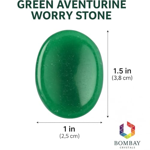 Green Aventurine Worry Stone – Genuine Polished Palm & Thumb Stone for Luck, Heart Chakra & Travel Mindfulness Gift - color: Green Aventurine