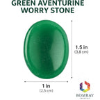 Green Aventurine Worry Stone – Genuine Polished Palm & Thumb Stone for Luck, Heart Chakra & Travel Mindfulness Gift - color: Green Aventurine