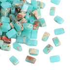 Beadia Blue Imperial Jasper Stone Tila Beads 5x2mm Rectangle 2-Hole Spacer Beads for DIY Bracelet Earring Making 15"/Strand - color: Imperial Jasper Blue, size: 5x2mm