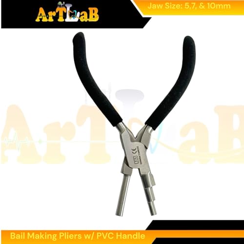 Bail Making Pliers for Making Constant Small Loops 5mm 7mm and 10mm, PVC Non-Slip Grip, Wire Wrapper Jewelry Making Pliers | German Stainless Steel