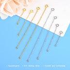 Necklace Extender, 8Pcs Gold and Silver 925 Sterling Silver Necklace Extenders Chain Bracelet Anklet Extension for Women Multiple Necklaces Jewelry (1”, 2”, 3”, 4”) - color: Silver & Golden