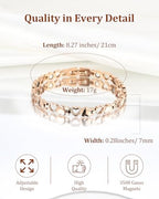 BioMag Magnetic Bracelet for Women, Titanium Steel Wristband Brazaletes for Pain Relief Solid Pure Copper Jewelry Gift with Adjustable Tool - color: Rose Gold