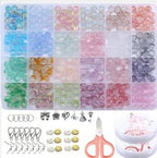 Beads Kit for Colorful Bicolor Jewelry Making - 560 Pcs Glass Beads with All Tools, Supplies for DIY Friendship Bracelets, Necklaces, Crafts Gift, Complete Starter Set Beginners Beading Party A15