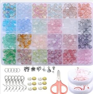 Beads Kit for Colorful Bicolor Jewelry Making - 560 Pcs Glass Beads with All Tools, Supplies for DIY Friendship Bracelets, Necklaces, Crafts Gift, Complete Starter Set Beginners Beading Party A15