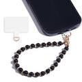 Marble Beaded Phone Wrist Strap,Detachable Phone Bracelet Strap with Tether Tab,Hands-Free Wristlet Strap (Obsidian-Black) - color: Obsidian-black