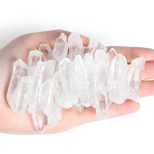 0.45lb Clear Quartz Crystal Points Natural Healing Crystals Tumbled Polished Bulk Stones for Meditation Yoga Chakra Reiki Balancing Crystal Therapy Gemstones Crystals 1.18”-1.96" - color: 1.18”-1.96", size: 0.45 Pound