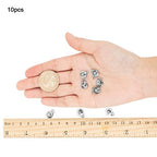 PH PandaHall 10 Sets 304 Stainless Steel Snap Button Clasps Ball & Socket Snap Clasps Fastener Clasp for Necklace Bracelet DIY Craft - color: Stainless Steel Color