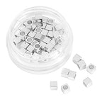 BEADIA Silver Plated Cube Spacer Beads Right Angle 3x3mm 50pcs for Jewelry Making Findings Non Tarnish - color: Silver, size: 3x3mm Right Angle Cube