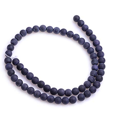 6mm Blue Sandstone Frosted Matte Unpolished Round Beads for Jewelry Making Strand 15 inch - color: Blue Sandstone, size: 6mm
