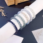 Elecrelive Glass Round Beaded Bracelet Set Clay Beaded Bracelets Stretch Bracelets - color: Black Gray