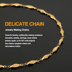KYUNHOO 4 Meters Long Gold Plated Chain for Jewelry Making Solid Rhombic DIY Jewelry Stainless Steel Bulk Chain on Spool for Crafting Finding Supplies - color: Rhombic Gold