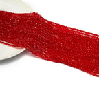 10 Strands Spinel Beads Artificial Faceted Small Round Loose Beads 3mm 15 inch for Jewelry Making Charms Necklace Bracelet - color: Red