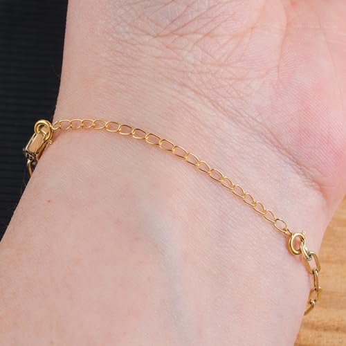 18K Solid Gold Necklace Extender for Women Bracelet Anklet Durable Adjustable Extension Chain Gold Necklace Extenders for Women 2 Inches - color: B
