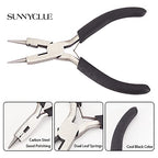 SUNNYCLUE 4.9 Inch Round Nose Pliers Wire Cutter 4-in-1 Mini Precision Pliers Wire Bending Side Cutter Tools for DIY Jewelry Making, Black - color: Black 4.9 Inch With Cutter