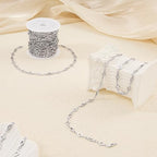 YOUBEIYEE 13 Feet Stainless Steel Jewelry Making Chains Rhombic Clover Link Chain for Women Necklace DIY Chains Bulk - color: Clover Rhombic Silver