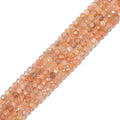BEADIA Natural Sunstone Beads 4x2mm 120pcs Faceted Rondelle Loose Semi Gemstone Beads for Jewelry Making Design - color: Sunstone